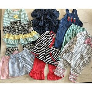 Lot of 11 Girls Clothing Kelly's Kids Sage & Lily Ruffle Girl Size 3/4